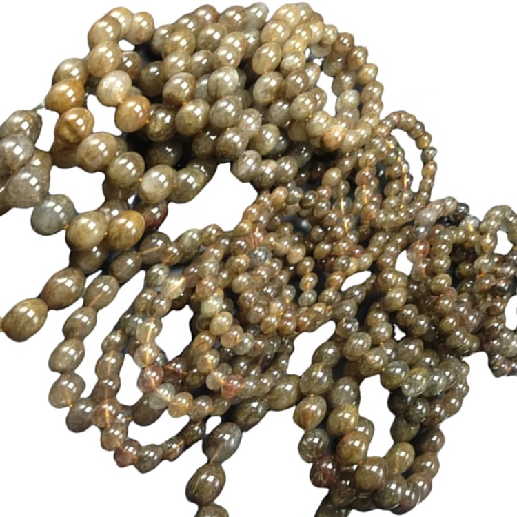 Rôzne kvalitné prírodné medené rutilated kremeň Healing voľné guľaté korálky Strand na predaj 30