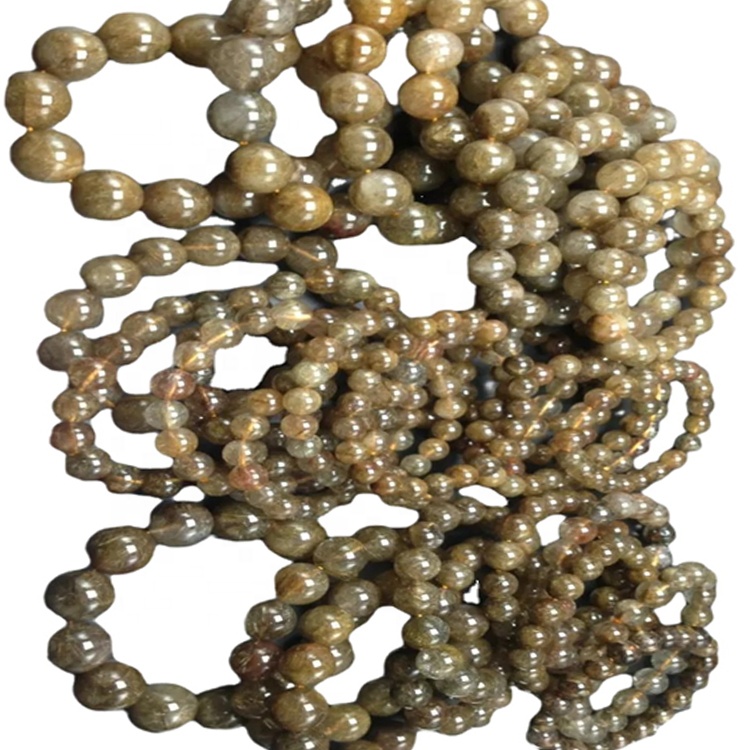 Rôzne kvalitné prírodné medené rutilated kremeň Healing voľné guľaté korálky Strand na predaj 34