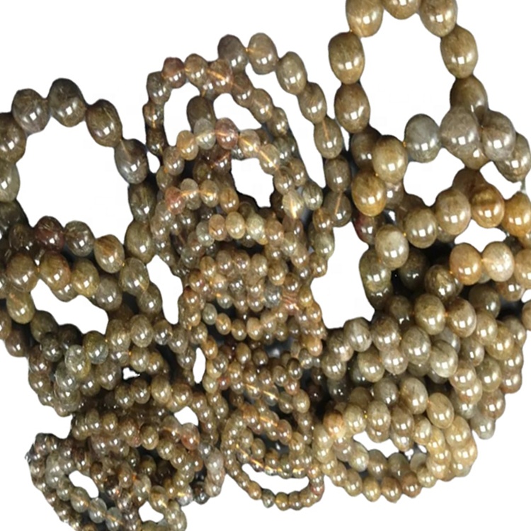 Rôzne kvalitné prírodné medené rutilated kremeň Healing voľné guľaté korálky Strand na predaj 36
