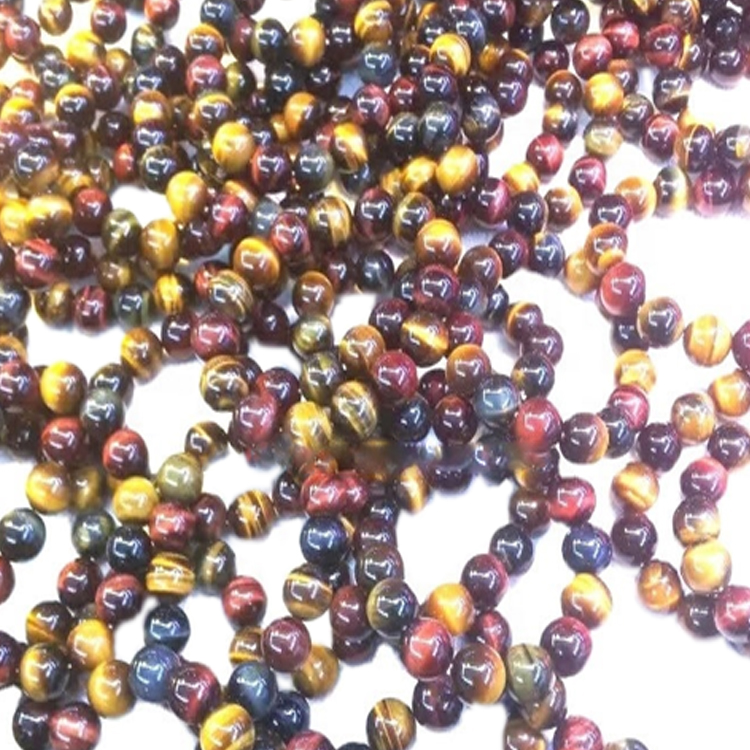 Genuine tigre occhio rotondo perline bracciale gioielli monili quantità quantità di massa fare all'ingrosso 32