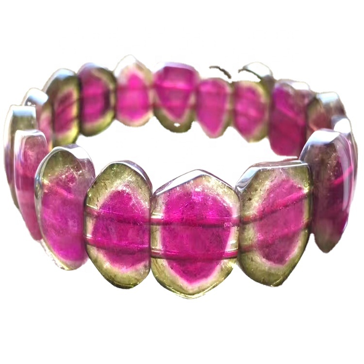 Udělat velkoobchod Tourmaline Rublite Lesklý Barevný náramek Přírodní turmalin náramek kouzlo náramky přírodní energetický kámen 31