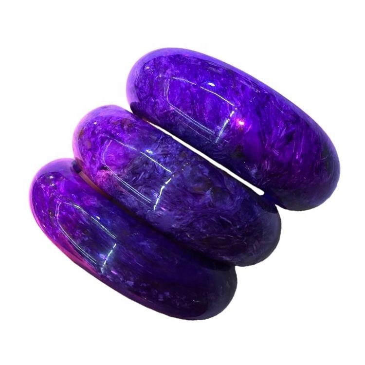 Corte especial de mayor calidad Charoite Brazalete Joyería Charoite Ruso Brazalete Natural Gemstone Bangle Genuino 38