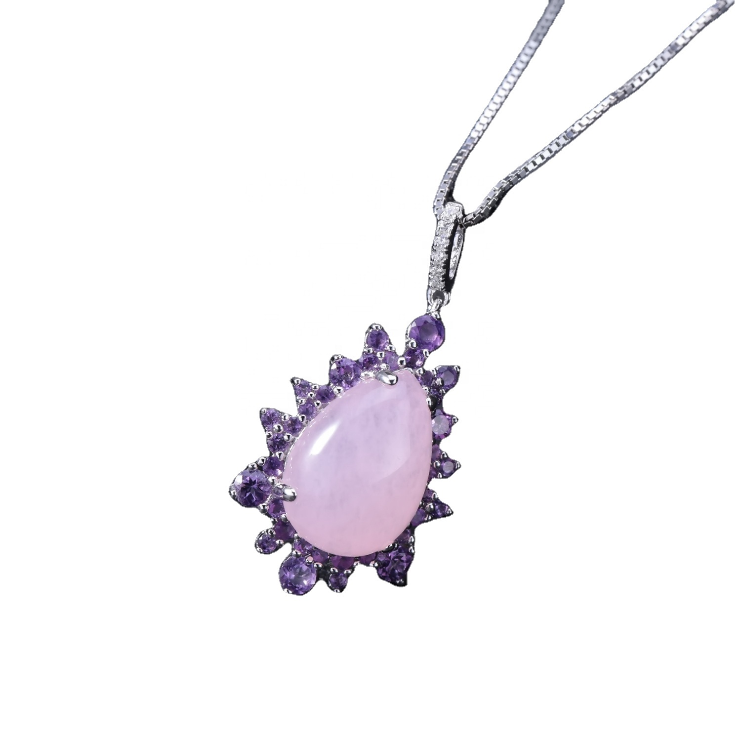 ვარდების კვარცი Silver ვერცხლისფერი Pandent 9