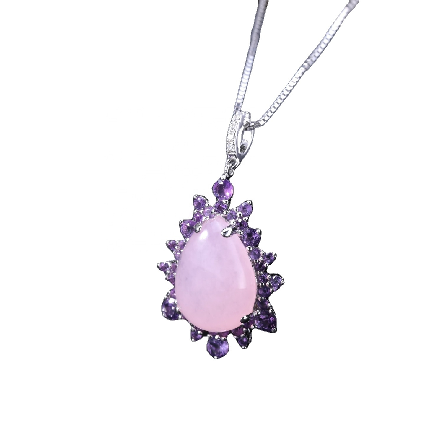 ვარდების კვარცი Silver ვერცხლისფერი Pandent 13