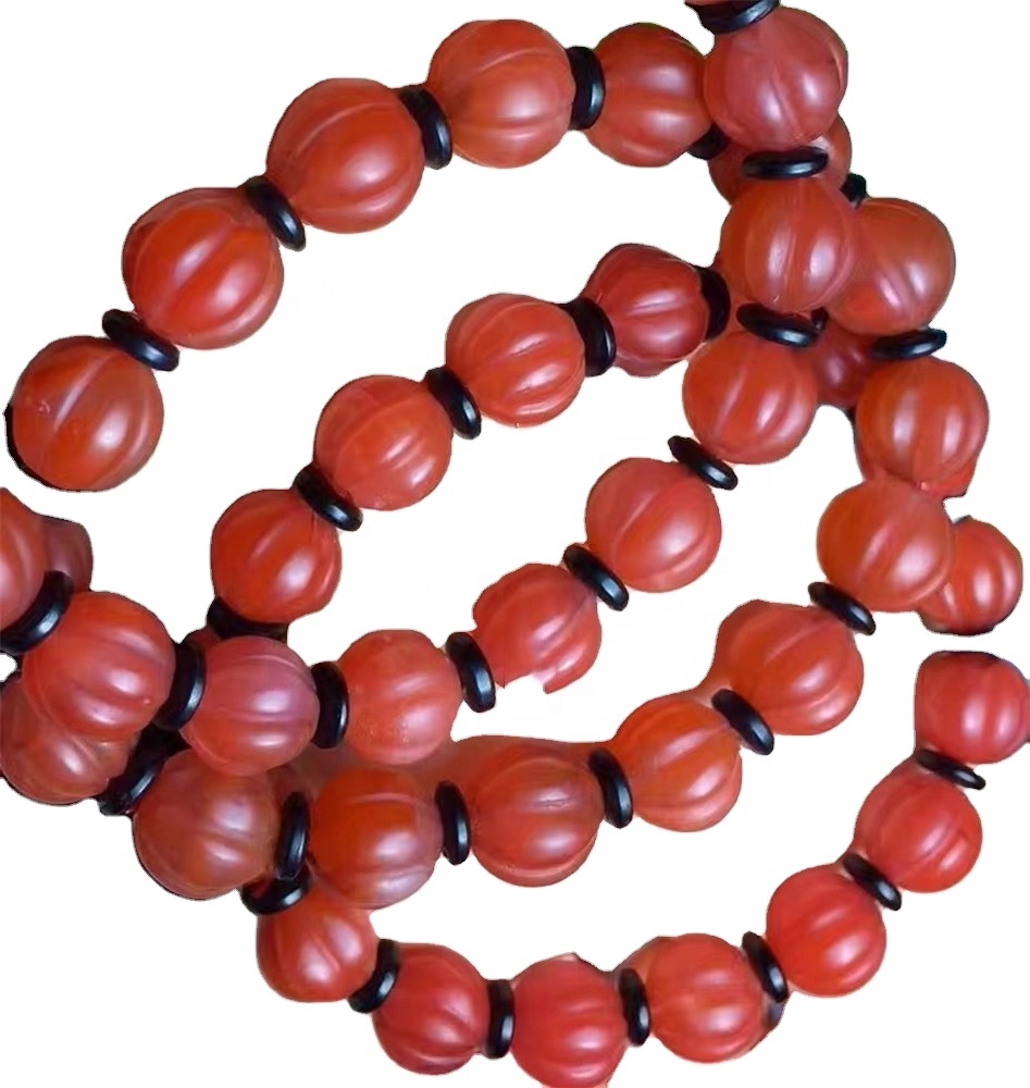 Branelli di melone di colore rosso Agata braccialetto gioielli personalizzabile placcato oro / argento bracciale 34