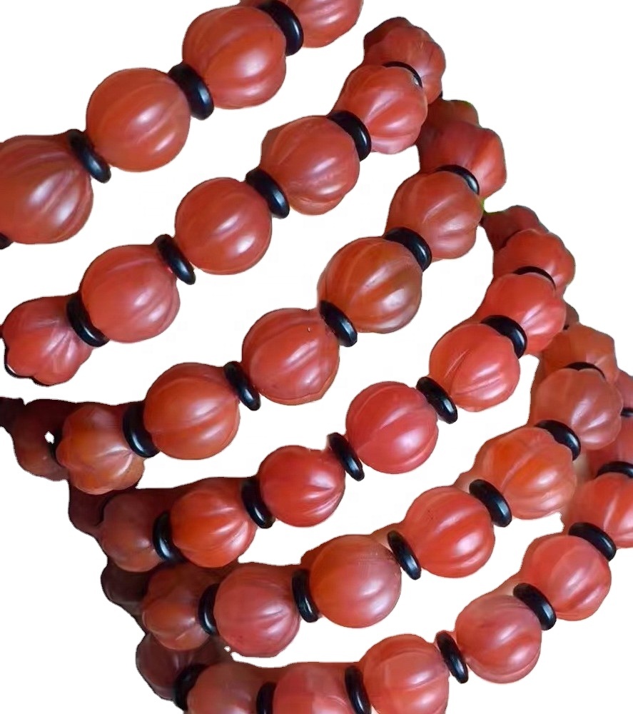 Branelli di melone di colore rosso Agata braccialetto gioielli personalizzabile placcato oro / argento bracciale 36