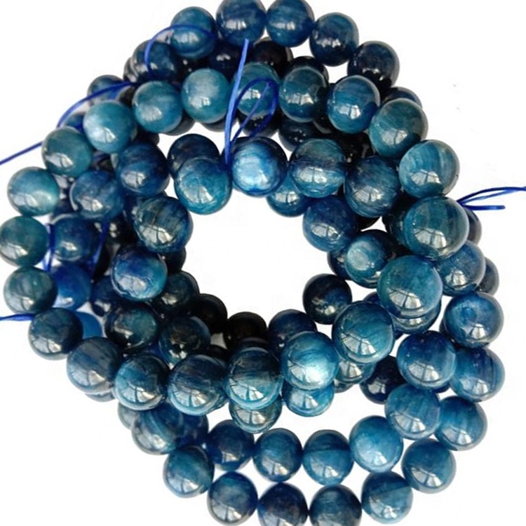 Pulsera de piedras preciosas de piedras preciosas de piedras preciosas de kyanite natural de 10 mm Pulsera estirada al por mayor 9