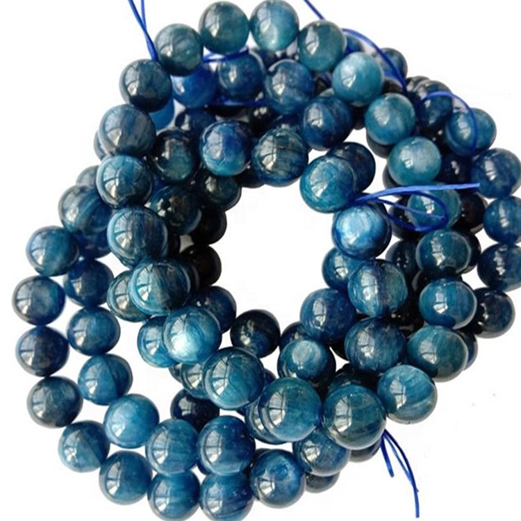 Pulsera de piedras preciosas de piedras preciosas de piedras preciosas de kyanite natural de 10 mm Pulsera estirada al por mayor 13