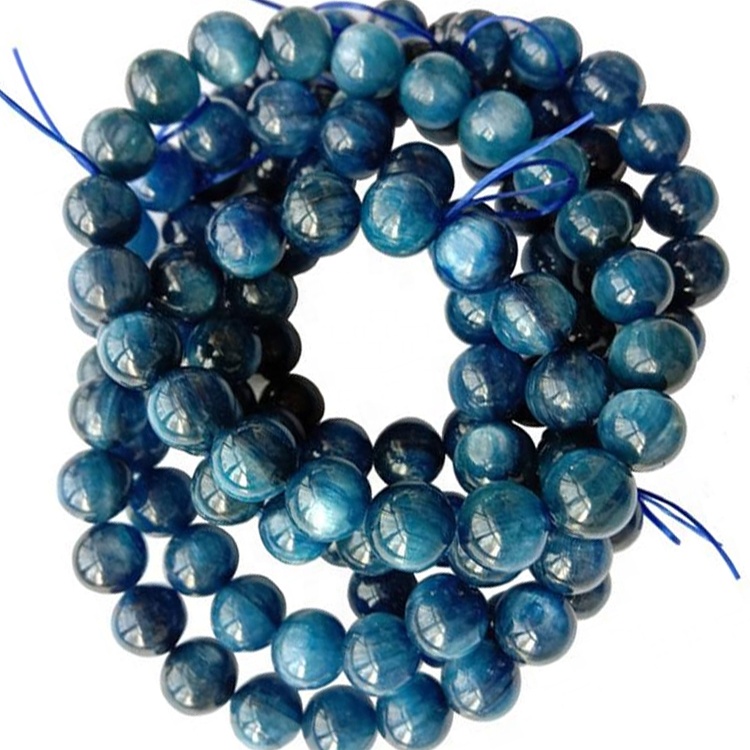 Pulsera de piedras preciosas de piedras preciosas de piedras preciosas de kyanite natural de 10 mm Pulsera estirada al por mayor 11