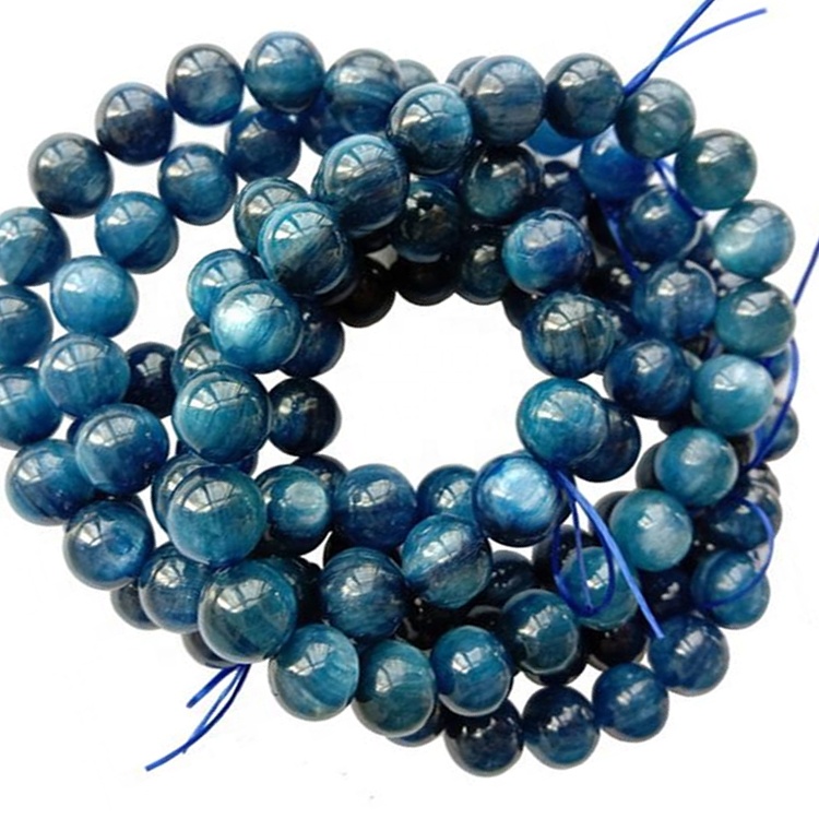 Pulsera de piedras preciosas de piedras preciosas de piedras preciosas de kyanite natural de 10 mm Pulsera estirada al por mayor 15