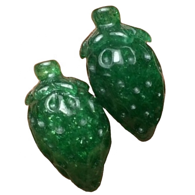 Gemstone Green Strawberry kvarc isklesan kabohns / ananas / jagoda 36