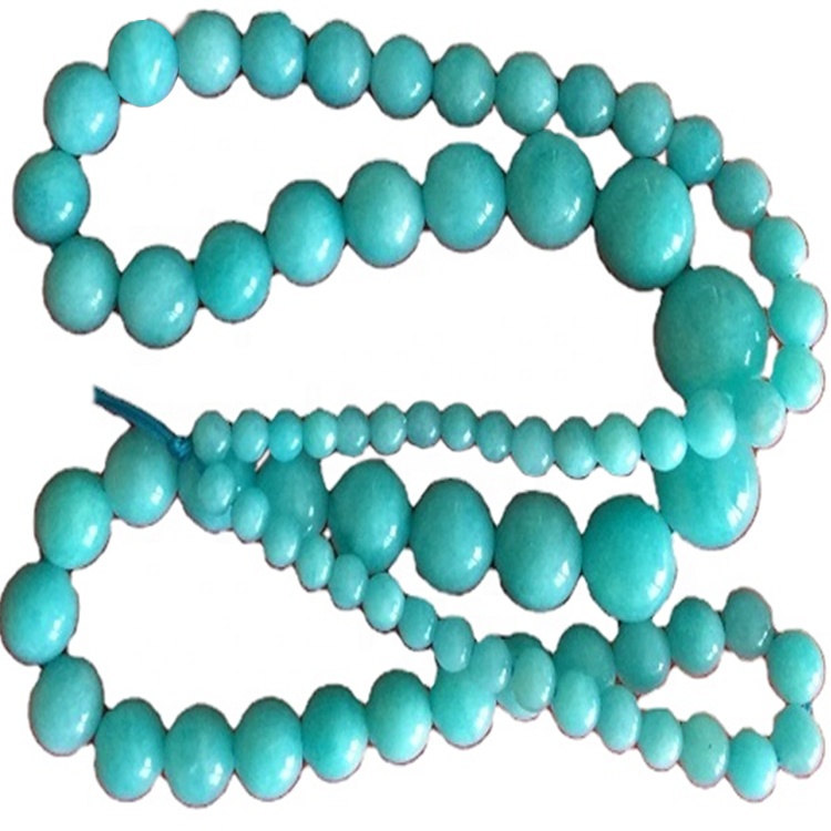 Pulsera amazonita / Pulsera simple para el tamaño de la perla audaz / riqueza / coraje / buena suerte / energía curativa / 4-10mm 30