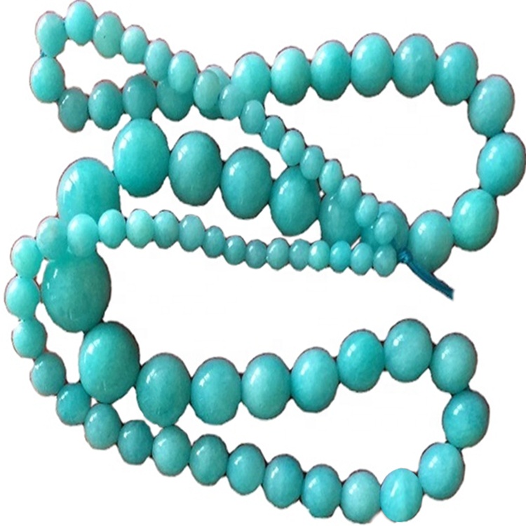 Pulsera amazonita / Pulsera simple para el tamaño de la perla audaz / riqueza / coraje / buena suerte / energía curativa / 4-10mm 34