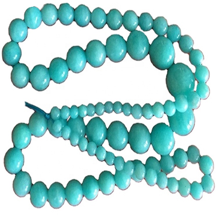 Pulsera amazonita / Pulsera simple para el tamaño de la perla audaz / riqueza / coraje / buena suerte / energía curativa / 4-10mm 38