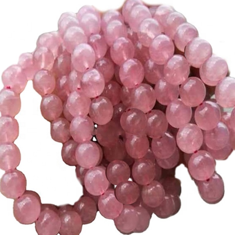 Madagascar Rose Cuarzo Cuentas redondas Cantidad masiva Hacer al por mayor 30
