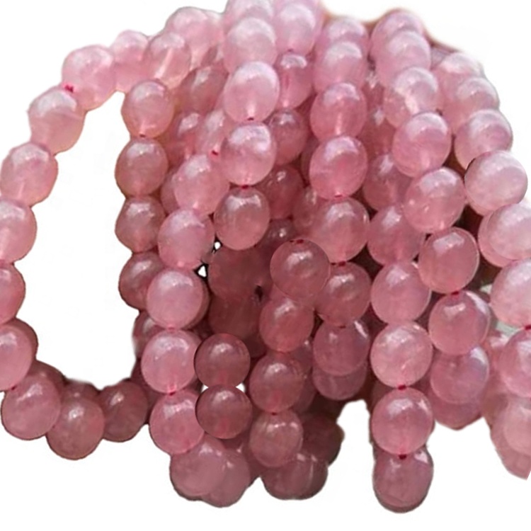 Madagascar Rose Cuarzo Cuentas redondas Cantidad masiva Hacer al por mayor 32