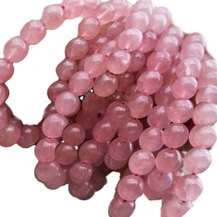 Madagascar Rose Cuarzo Cuentas redondas Cantidad masiva Hacer al por mayor 34