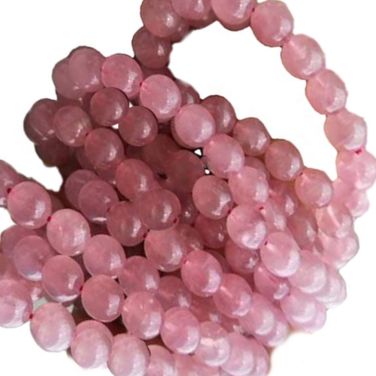 Madagascar Rose Cuarzo Cuentas redondas Cantidad masiva Hacer al por mayor 38