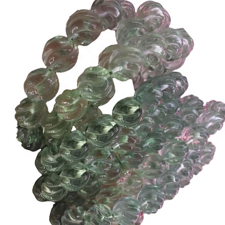 Perline intagliate multi fluorite naturali in vendita 34