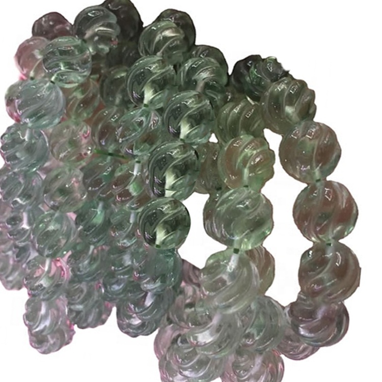 Perline intagliate multi fluorite naturali in vendita 38