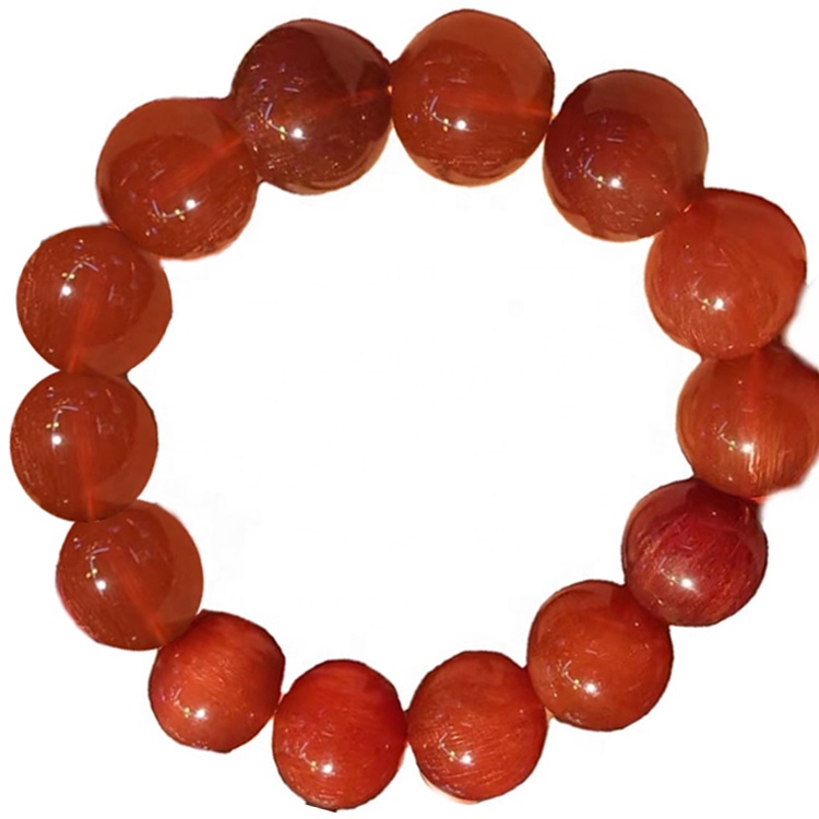 Red Rutilated Quarz Cripstal Beads Bracelets na-eme 32