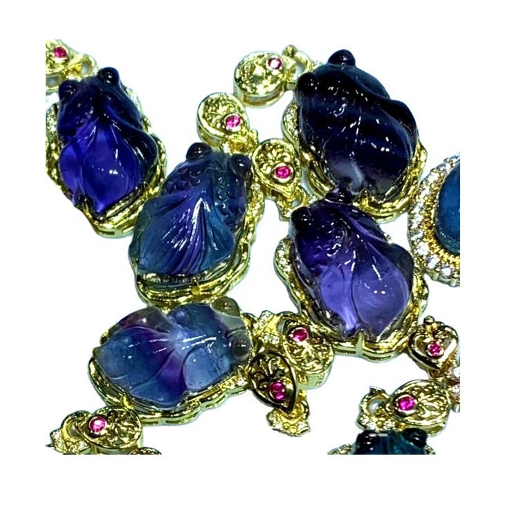 Fluorite di guarigione del pesce della fluorite di pesce del pesce fluorite di pesce della fluorita naturale 9