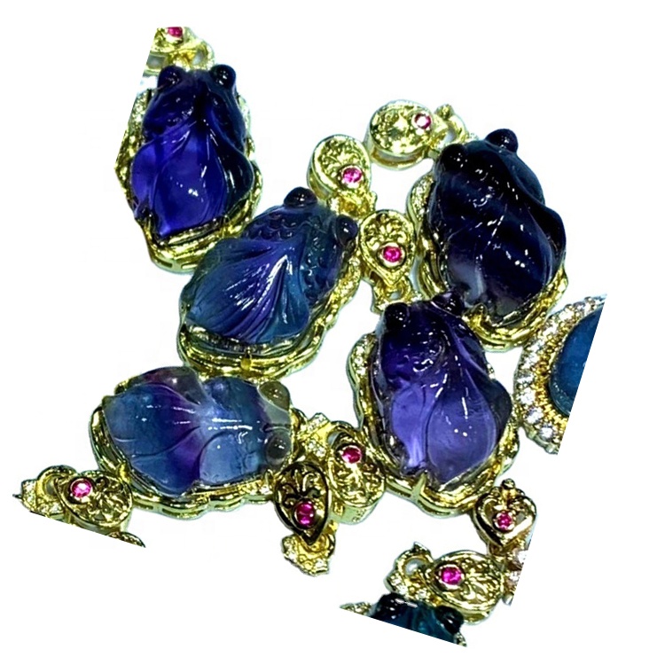 Fluorite di guarigione del pesce della fluorite di pesce del pesce fluorite di pesce della fluorita naturale 7