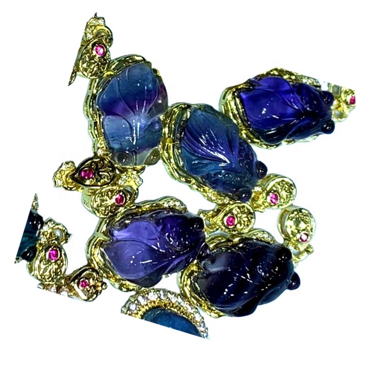 Fluorite di guarigione del pesce della fluorite di pesce del pesce fluorite di pesce della fluorita naturale 13