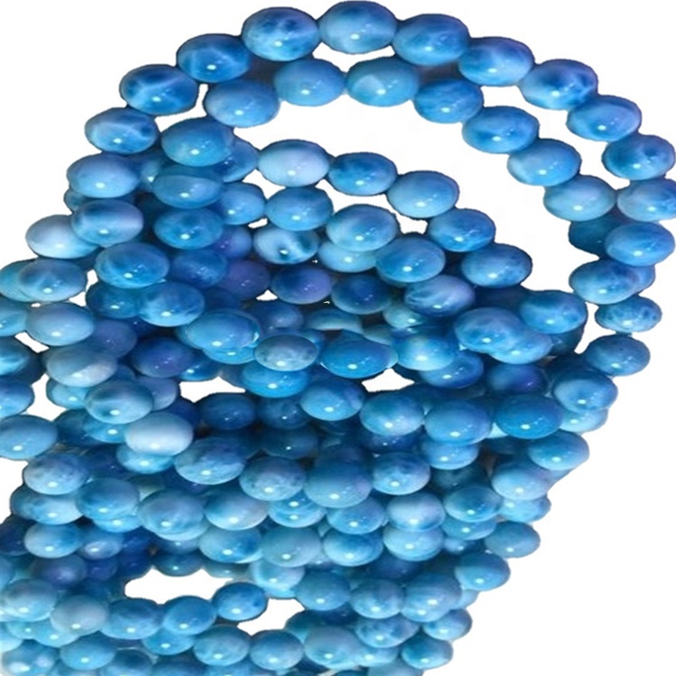 Pulsera de piedras preciosas laríimares azules naturales genuinas / mujer pulsera 34