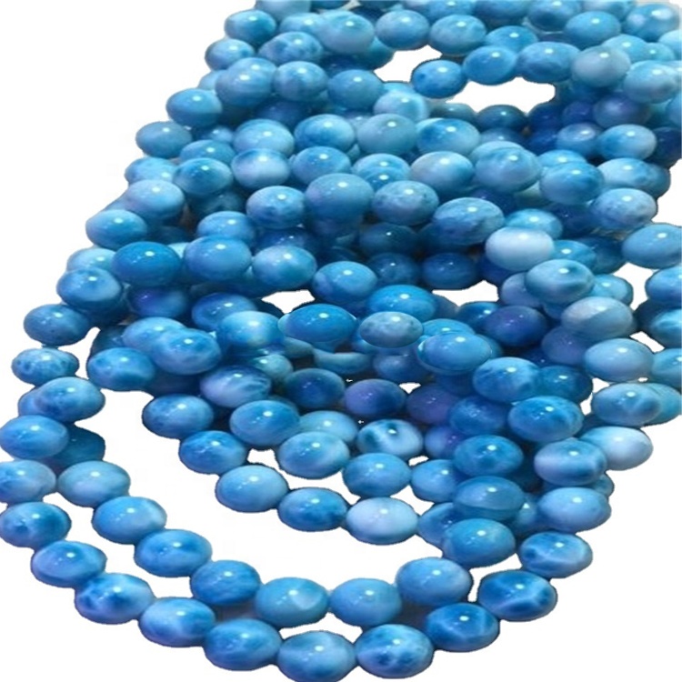 Pulsera de piedras preciosas laríimares azules naturales genuinas / mujer pulsera 36