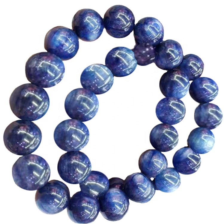 Braccialetto blu naturale Kyanite Braccialetto rotondo perline di guarigione della pietra preziosa della pietra preziosa perline allentate Braccialetto per gioielli facendo il disegno della moda 3a quali 28