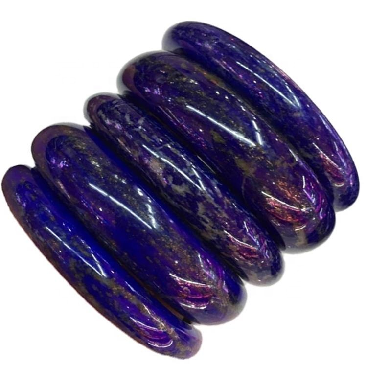 Afghanistan Lapis Lazuli Bangle Membuat Wholesale Wholesale LAPis Lazuli Pusingan Bangle Alam Barang Kemas Wanita Gelang Hadiah 33