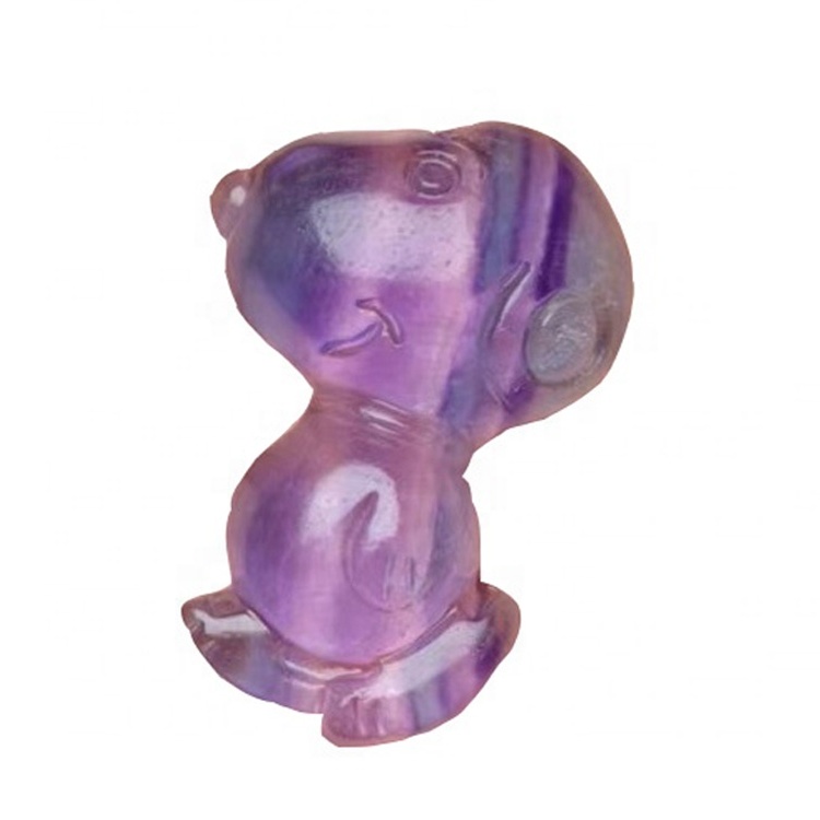 Fluoritt skåret snoopy form perle anheng / gullbelagt anheng / fluoritt anheng 35
