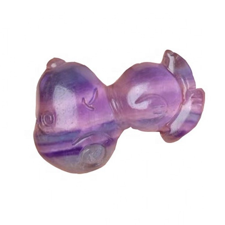 Fluoritt skåret snoopy form perle anheng / gullbelagt anheng / fluoritt anheng 41