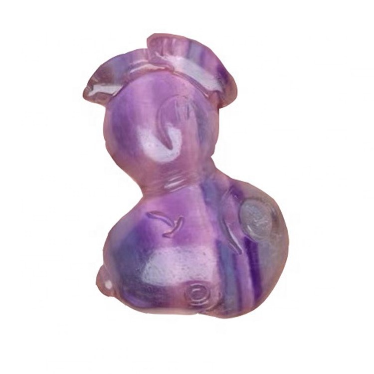 Fluoritt skåret snoopy form perle anheng / gullbelagt anheng / fluoritt anheng 39