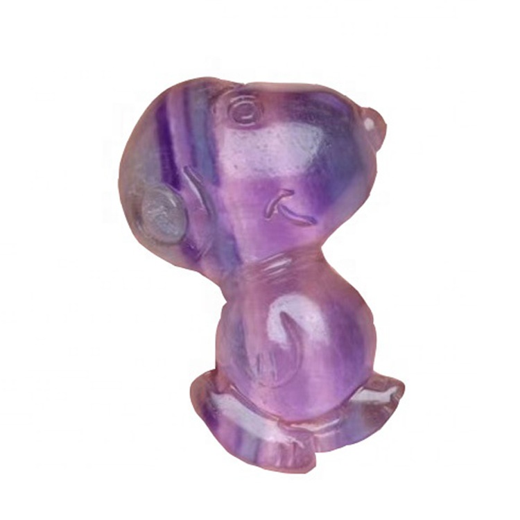 Fluoritt skåret snoopy form perle anheng / gullbelagt anheng / fluoritt anheng 45