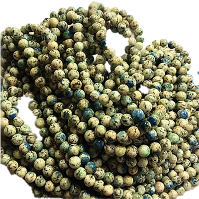 Perline naturali di forma rotonda K2 perline della pietra preziosa gialla-pallida 7