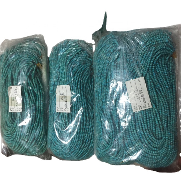 Təbii olaraq firuzəyi rondel muncuq zərgərlik yüksək keyfiyyətli tam ip 15