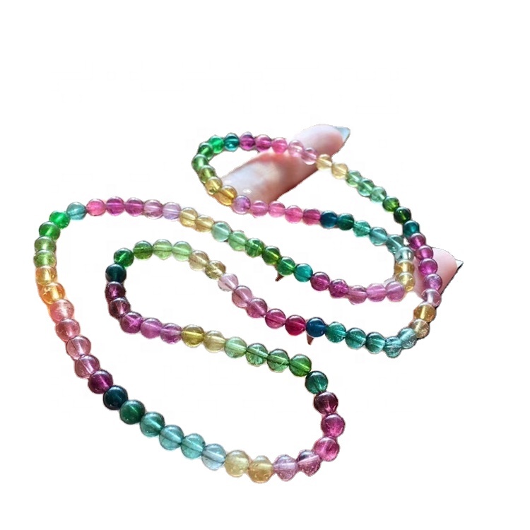 Tíska Nýjasta heildsölu Skartgripir Gull Litur Brass Keðja Handsmíðaðir Tourmaline Beaded Wire vafinn Heilla armbönd 38