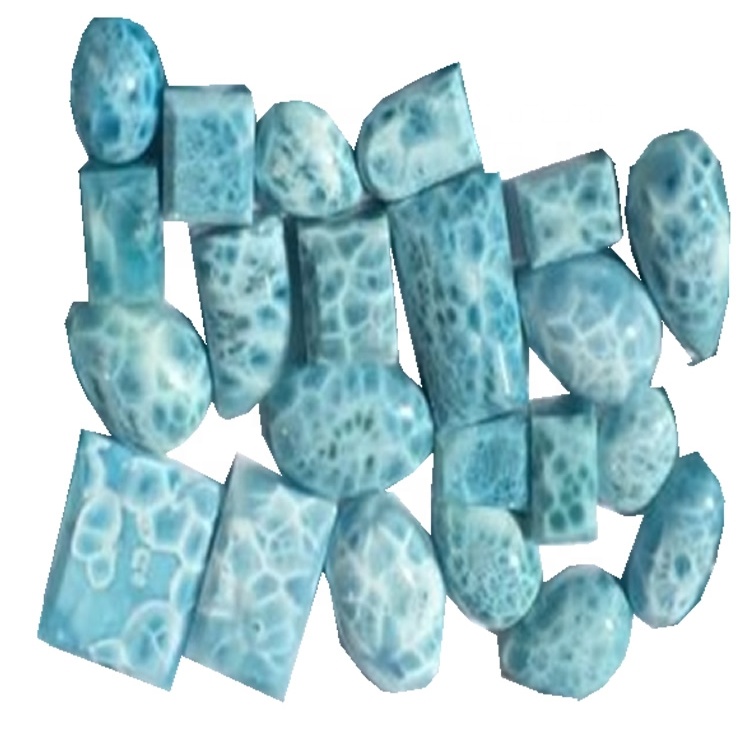 Larimar AAA Kualitas Gemstones Apik Cabocockon Alam 3a Quality Larimar Gemsstones Cabochon Lot 9