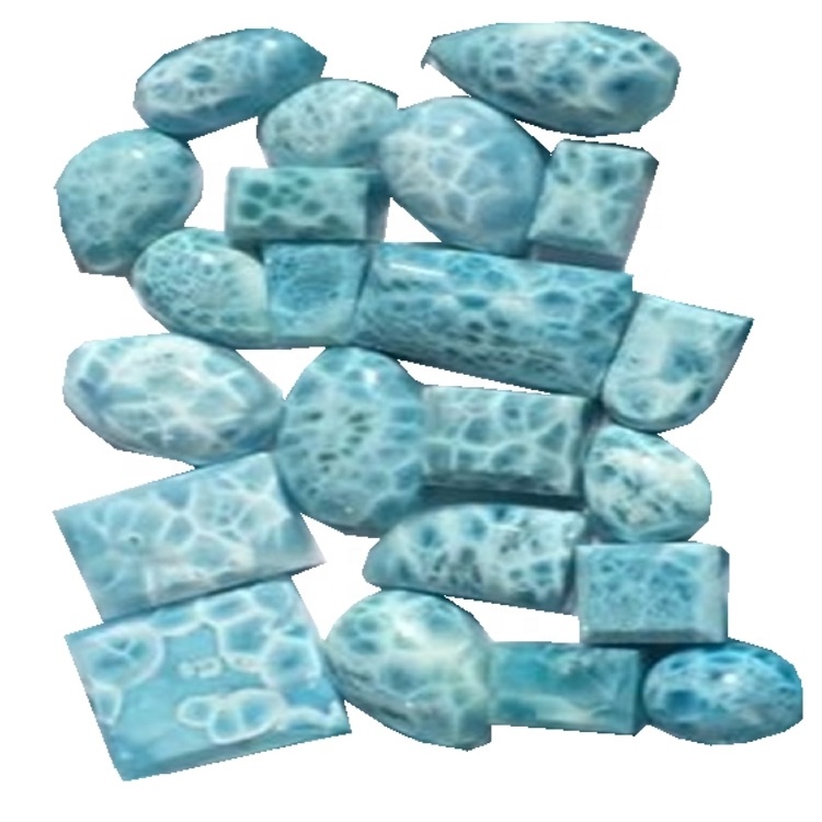 Larimar AAA Kualitas Gemstones Apik Cabocockon Alam 3a Quality Larimar Gemsstones Cabochon Lot 15