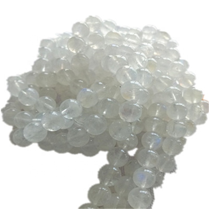 Náttúrulegt moonstone 3a umferð lögun perlur slétt gemstone strengir 9