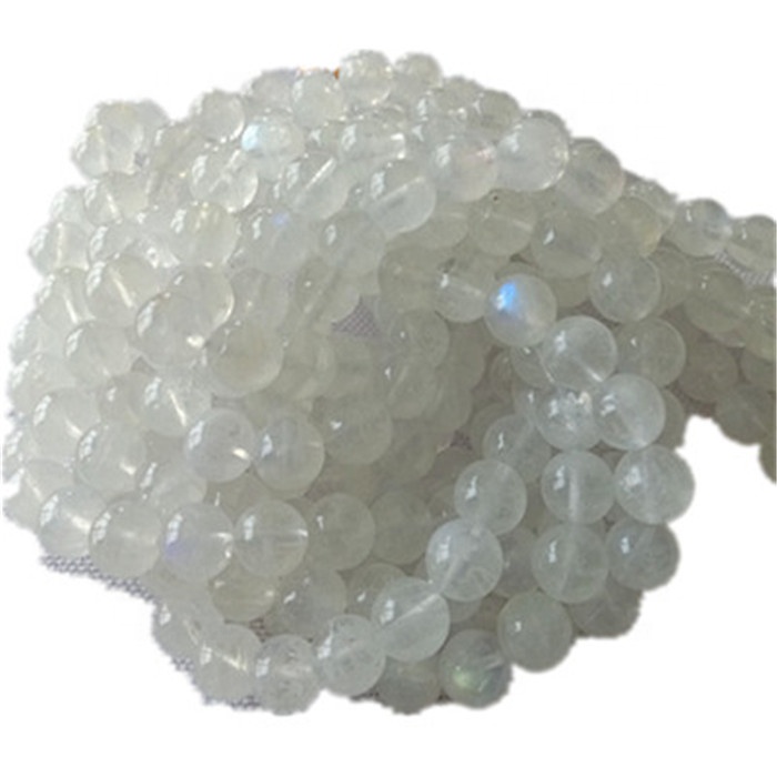 Náttúrulegt moonstone 3a umferð lögun perlur slétt gemstone strengir 11