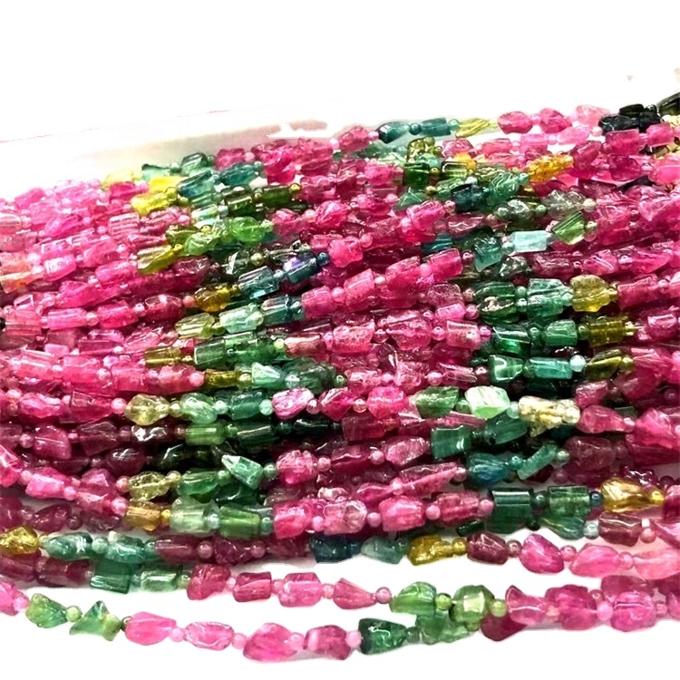 Турмалинді қызғылт түсті боялған борпылдақ моншақтар 32