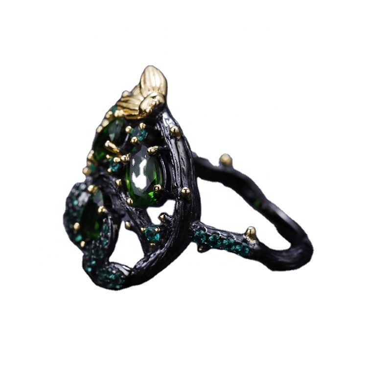 도매 자연 녹색 돌 반지 보석 9