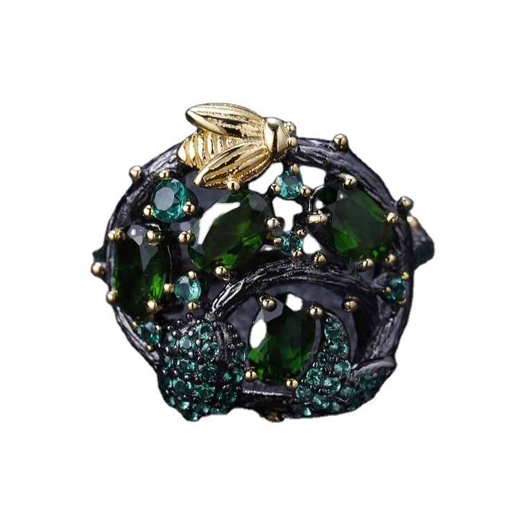 도매 자연 녹색 돌 반지 보석 13