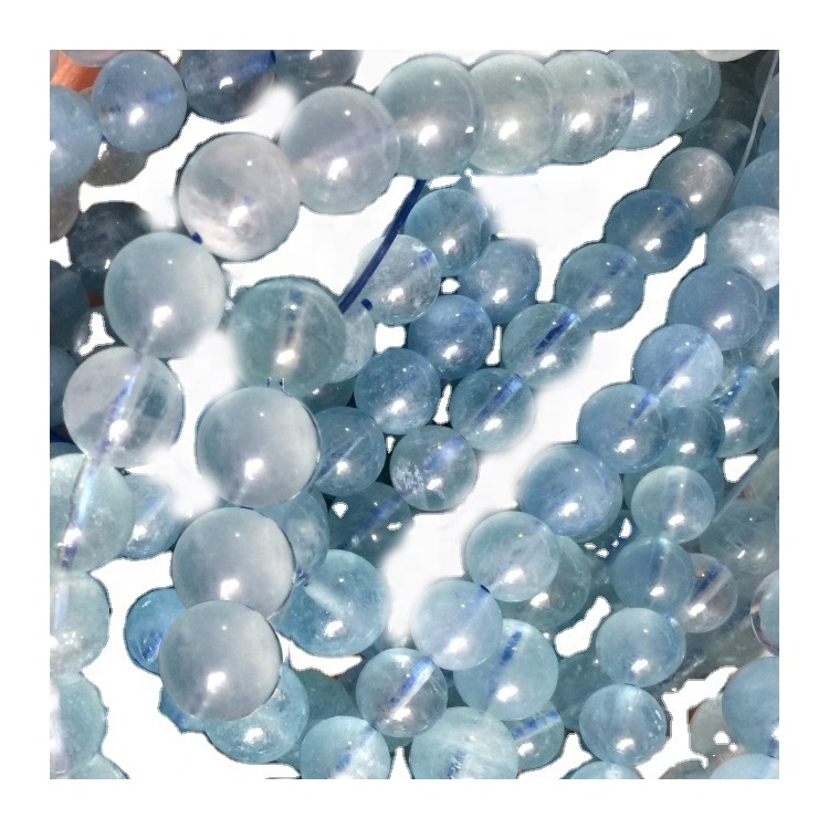 മൊത്ത പ്രകൃതിദത്ത ക്ഷീര അക്വാമറൈൻ ബീഡുകൾ 6 8 10 എംഎം ഉയർന്ന നിലവാരമുള്ള ലൈറ്റ് ബ്ലൂ കളർ diy ജ്വല്ലറി മുത്തുകൾ 31