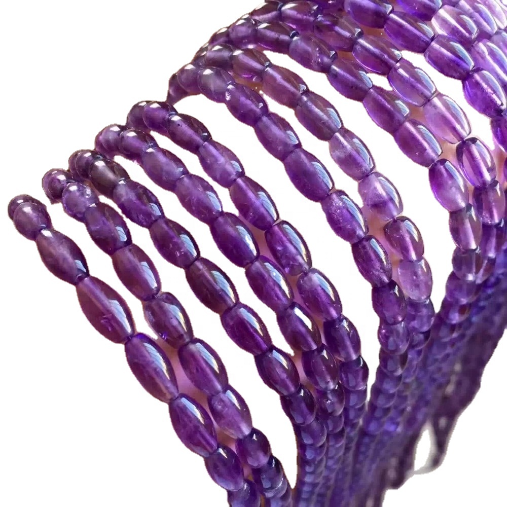 Náttúruleg Amethyst Rice Perlur Gemstone Gerðu heildsölu 34
