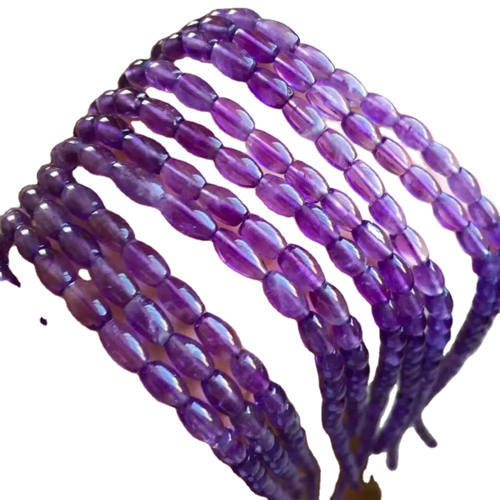 Náttúruleg Amethyst Rice Perlur Gemstone Gerðu heildsölu 38
