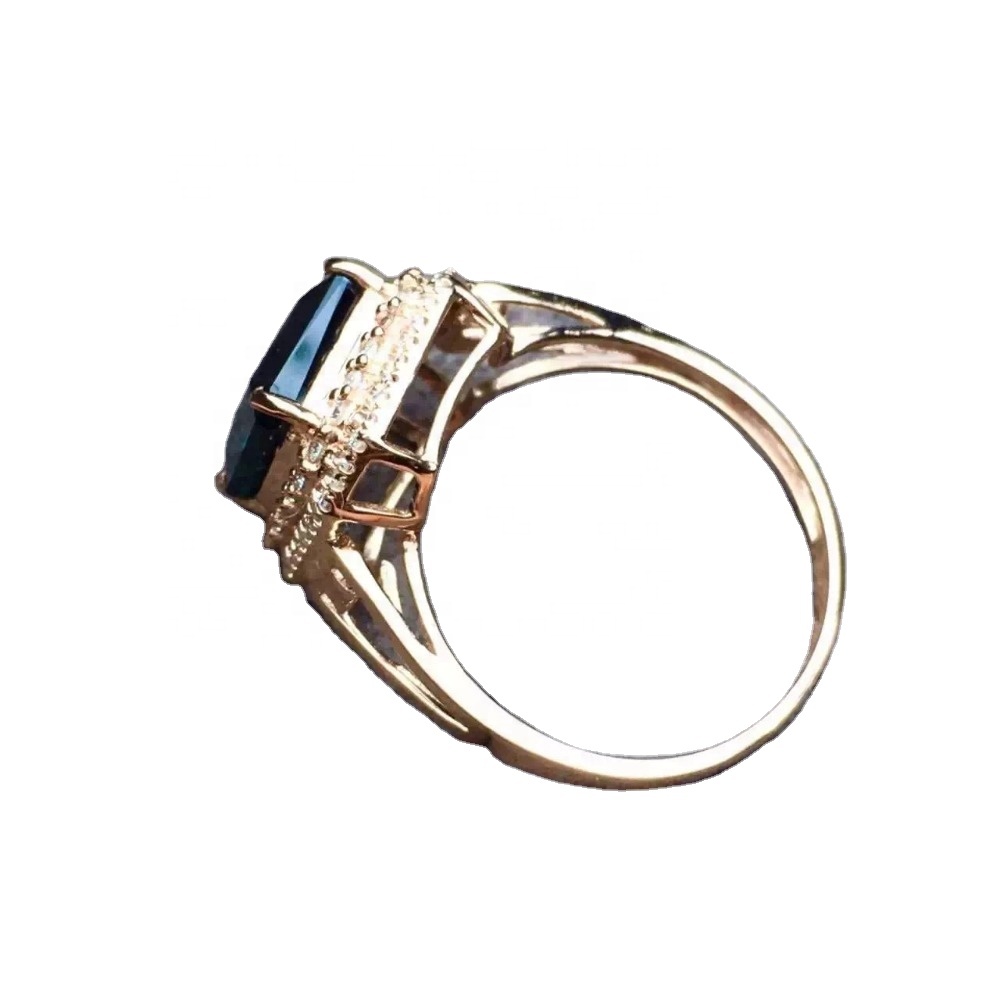 18K Gold Tartermaline na-acha ọcha na-acha anụnụ anụnụ na-acha anụnụ anụnụ 11